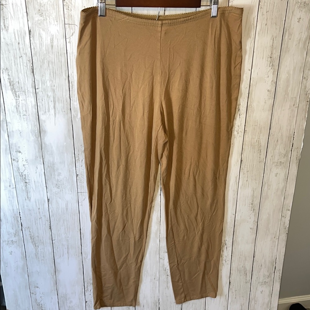 J Jill Wearever Collection Slim Ankle Stretch Pant Loungewear Size Large Tan